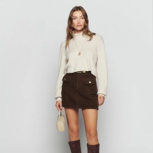 Reformation Elia Patch Pocket Corduroy Skirt size 26